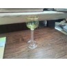 LOT 8 VERRES SUR PIED CRISTAL VERT ANC