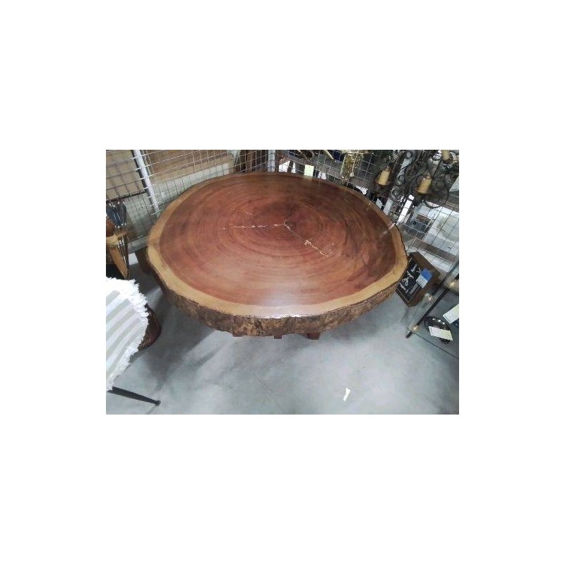 TABLE BASSE TRONC BOIS AFRICAIN 