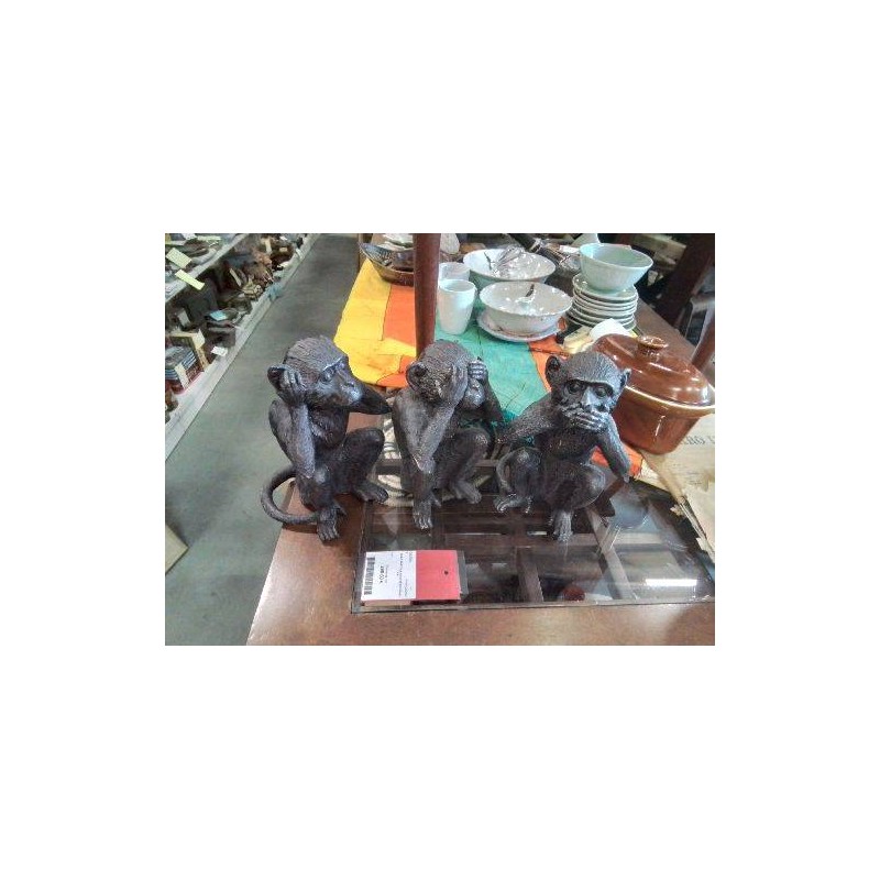 TRIO STATUETTES RESINE SINGES DE LA SAGESSE