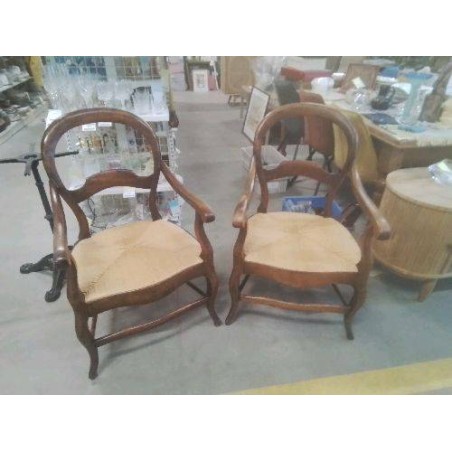 FAUTEUIL ANCIEN  PAILLE BOIS