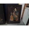 CADRE ANC ASIATIQUE PEINTURE INVERSEE SUR VERRE 