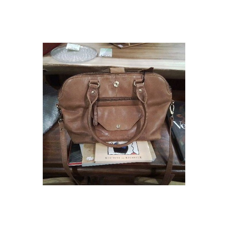 SAC CUIR MARRON LES FEES DE BENGALE + BANDOULIERE ACC BB