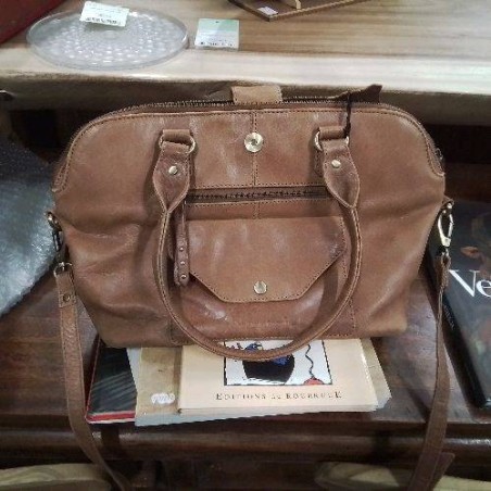 SAC CUIR MARRON LES FEES DE BENGALE + BANDOULIERE ACC BB