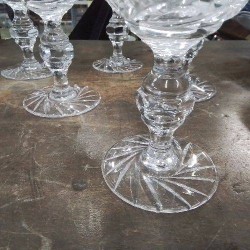 LOT 6 VERRES CRISTAL GRAVÉ 