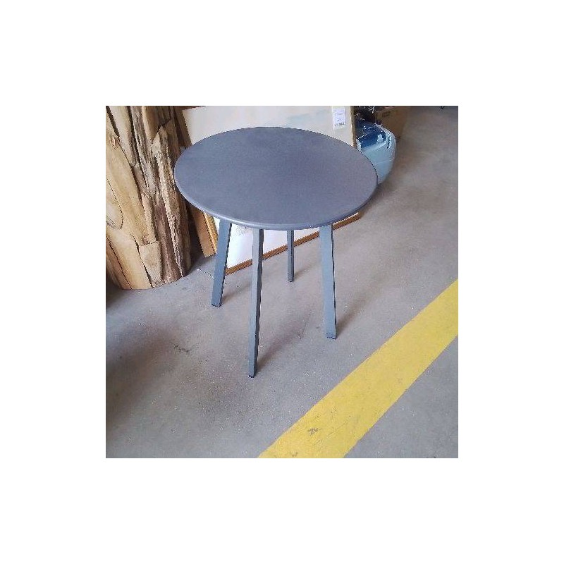 GUERIDON MÉTAL GRIS 4 PIEDS PLATS
