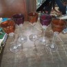 VERRE COULEUR BACCARAT PIED FACETTES 