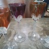 VERRE COULEUR BACCARAT PIED FACETTES 