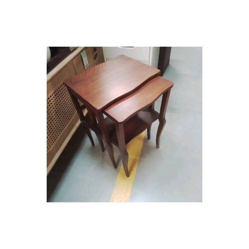 DUO TABLES GIGOGNES COULEUR MERISIER 