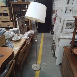 LAMPADAIRE CHROME BLANC ARTICULÉ 