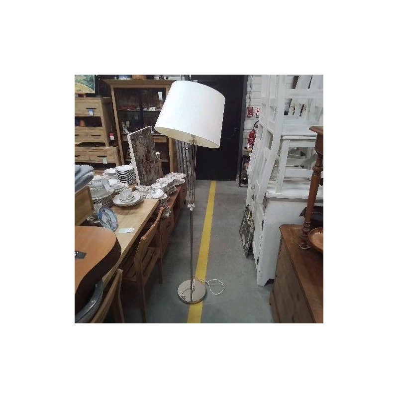 LAMPADAIRE CHROME BLANC ARTICULÉ 