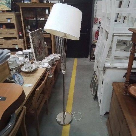 LAMPADAIRE CHROME BLANC ARTICULÉ 