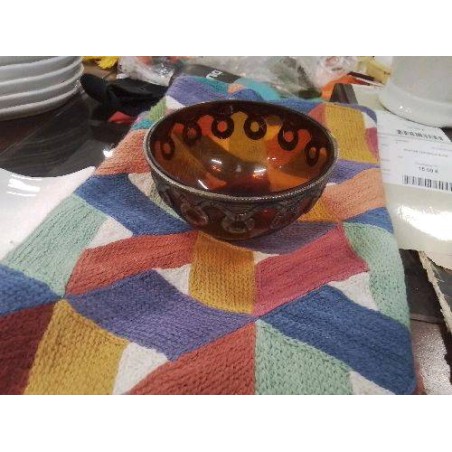 BOL AMBRÉ DÉCOR MÉTAL 
