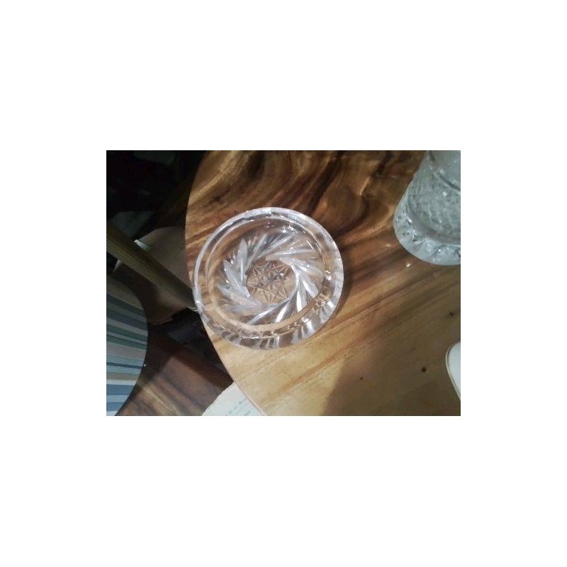 CENDRIER CRISTAL ROND PM FOND TAILLÉ 