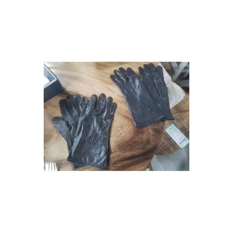 PAIRE GANTS CUIR NOIR