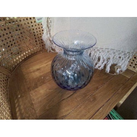 VASE VERRE BLEU