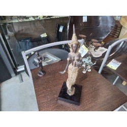 STATUETTE BRONZE HINDOUE SOCLE NOIR