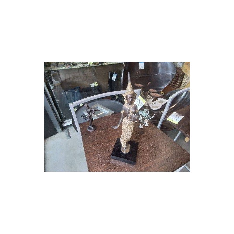 STATUETTE BRONZE HINDOUE SOCLE NOIR
