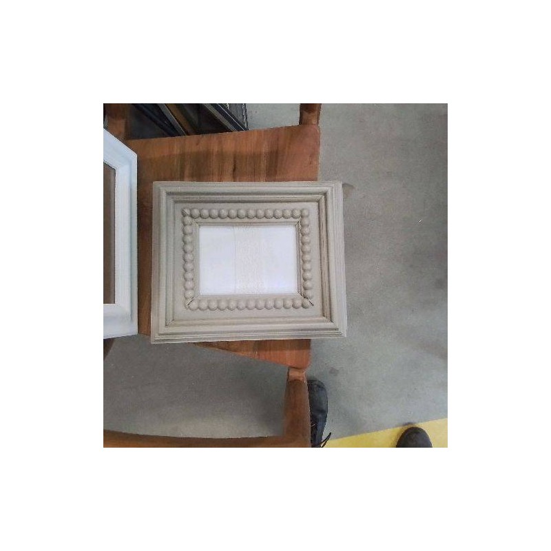 CADRE VIDE TAUPE PERLES