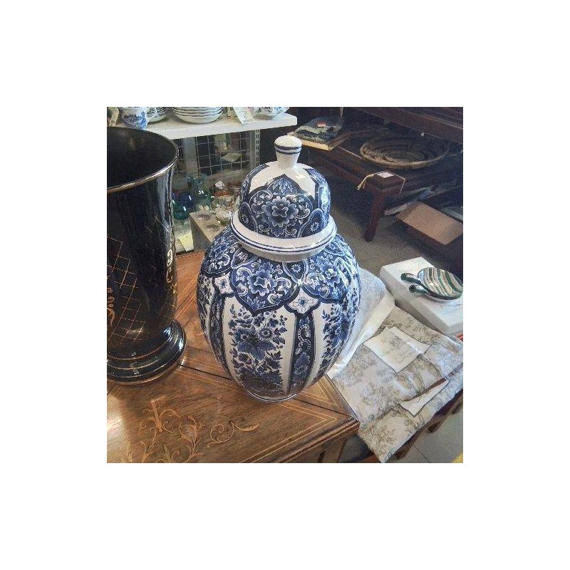 POTICHE FLORALE BLEUE ITALIENNE