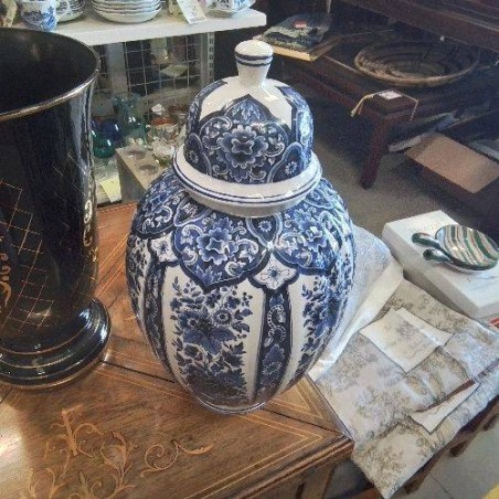 POTICHE FLORALE BLEUE ITALIENNE