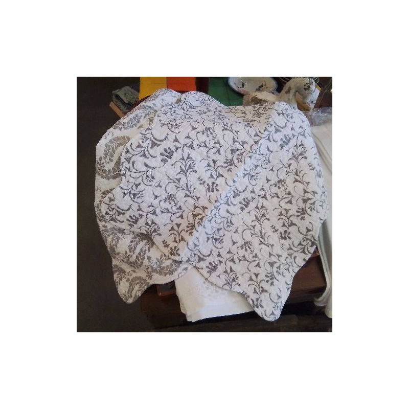 HOUSSE COUSSIN BLC GRIS MOTIFS FLORAUX