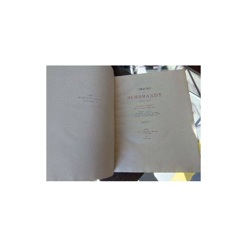 LIVRE ANC 1873 TOME 1ER L OEUVRE DE REMBRANDT