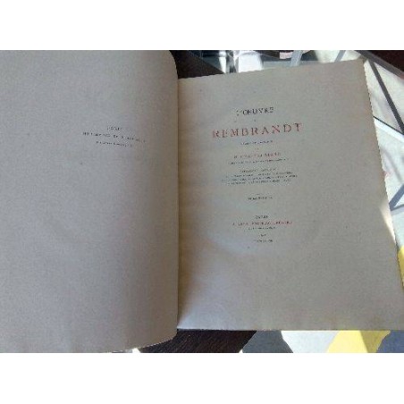 LIVRE ANC 1873 TOME 1ER L OEUVRE DE REMBRANDT