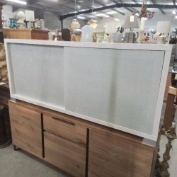 BUFFET LAQUE BLC 2 PORTES COULISSANTES