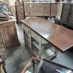 ILOT DESSERTE INTERIORS  PATINÉE 2T 2 TAB 3 PANIERS