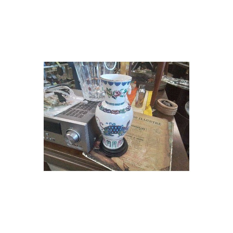 VASE DECOR FLORAL BLEU+SOCLE HEAVENLY TORTOISE