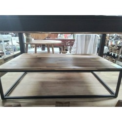 TABLE BASSE RECT BOIS METAL EDENA 115*65 CM