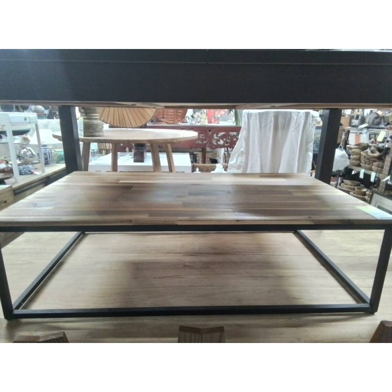 TABLE BASSE RECT BOIS METAL EDENA 115*65 CM