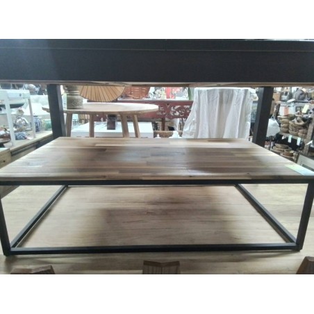 TABLE BASSE RECT BOIS METAL EDENA 115*65 CM