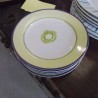 LOT ASSIETTES MOTIF MAUVE VERT SALADE 