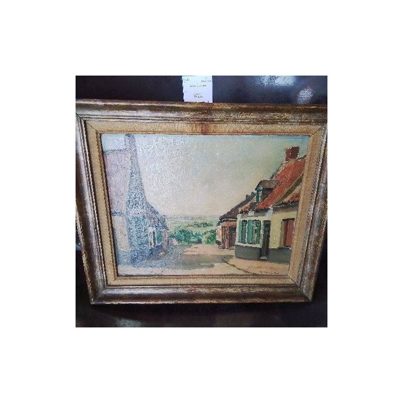 CADRE PEINTURE A L HUILE RUE VILLAGE R STEENBAKKERS