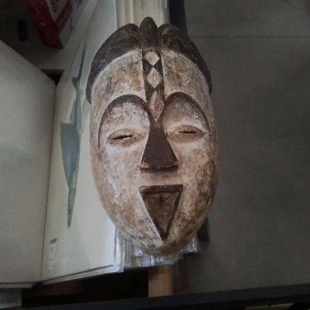 MASQUE BLANC MARRON AFRICAIN 