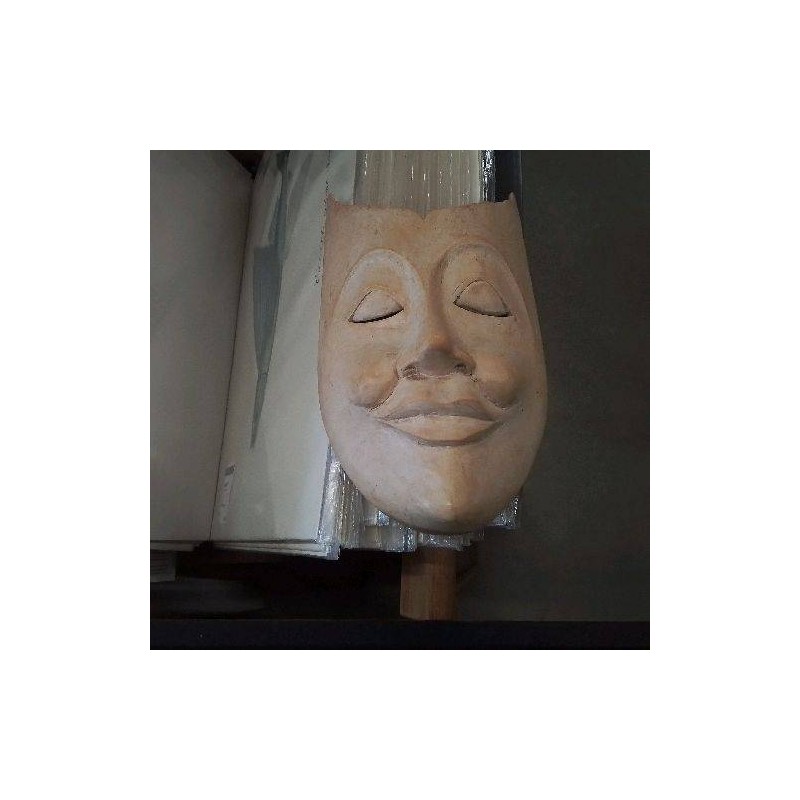 MASQUE PM BOIS BLANCHI YEUX CLOS