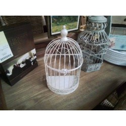 CAGE DECO PM METAL BLANC