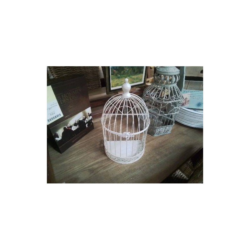 CAGE DECO PM METAL BLANC