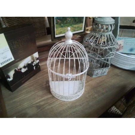 CAGE DECO PM METAL BLANC