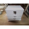 BOITE COFFRET 2 TIROIRS PEINT GRIS POUR BIJOUX