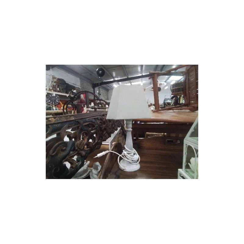 LAMPE PM PIED BOIS GRIS
