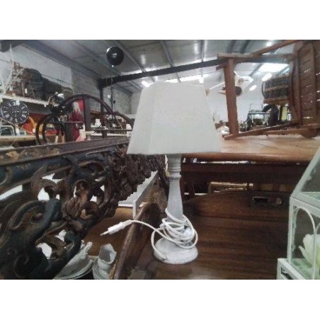 LAMPE PM PIED BOIS GRIS