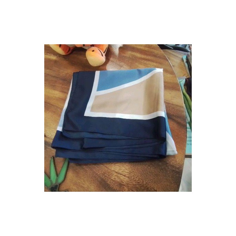 FOULARD BLEU BEIGE