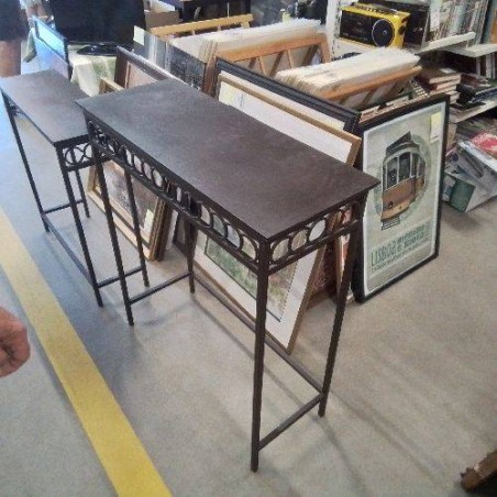 CONSOLE MARRON AJOURÉE GM PLATEAU EN L ETAT