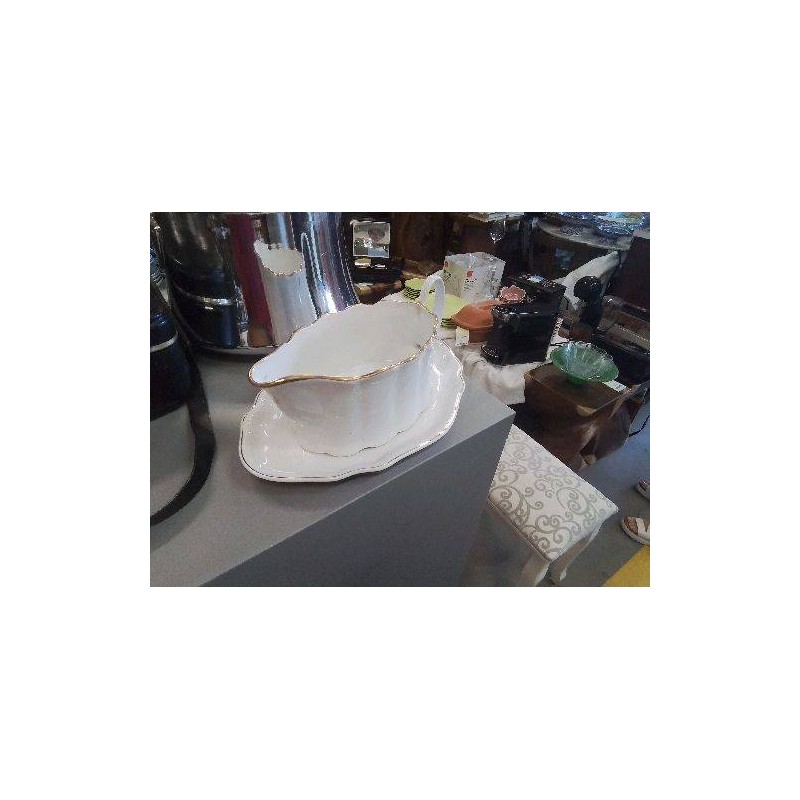 SAUCIERE BLC LISERET DORÉ +SOUCOUPE