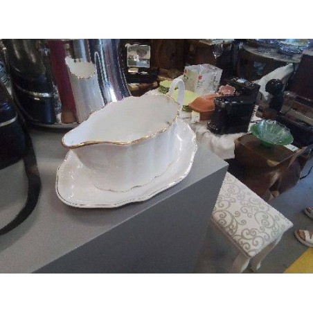 SAUCIERE BLC LISERET DORÉ +SOUCOUPE