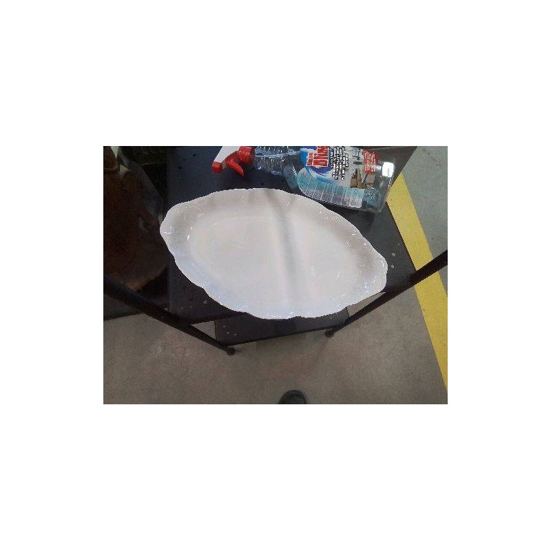 PLAT OVALE BLC LISERET DORÉ 