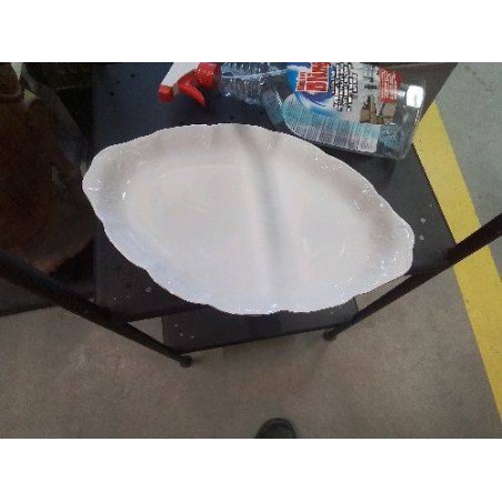 PLAT OVALE BLC LISERET DORÉ 