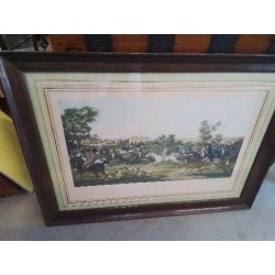 CADRE GRAVURE VERNET COURSE HIPPIQUE